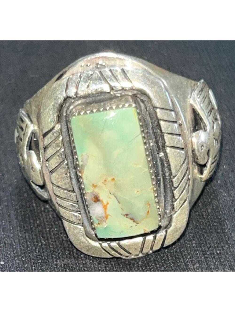 Navajo sterling silver turquoise design ring size 11 men’s/ women’s